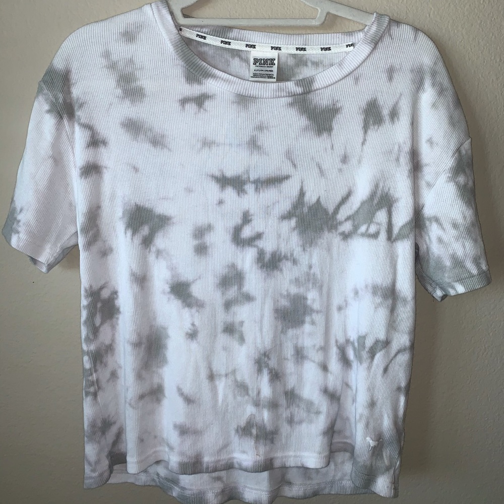 VS Pink Ribbed Tie Dye Top